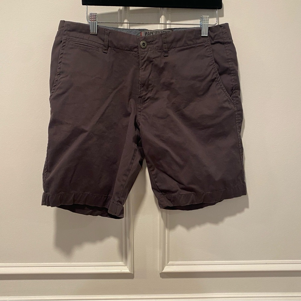 Paperbacks Men's Gray Shorts‎ Size 32 Cotton Spandex Casual Flat Front Summer